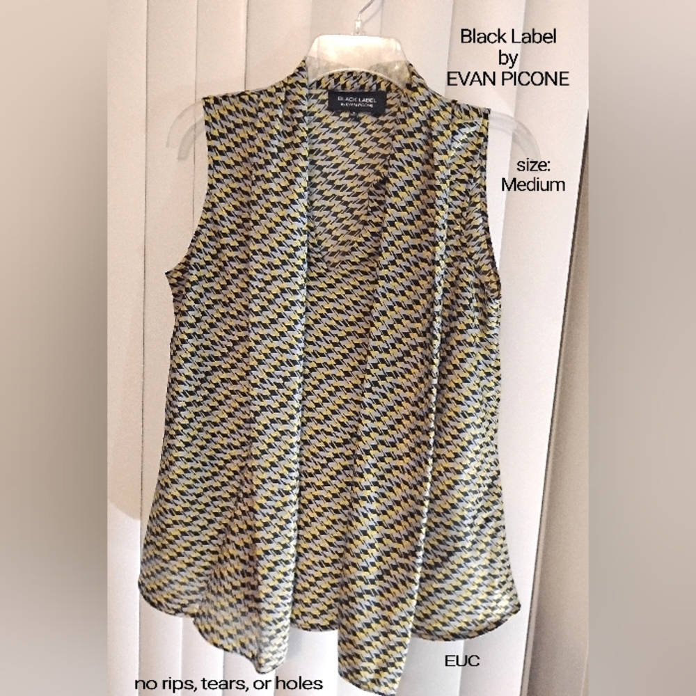 Black Label by Evan-Picone Women's work Patterned sleeveless top